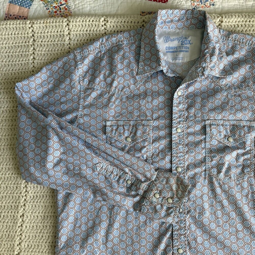 Wrangler 20x Competition Advanced Comfort Shirt Men’s L Pearl Snap Button Down